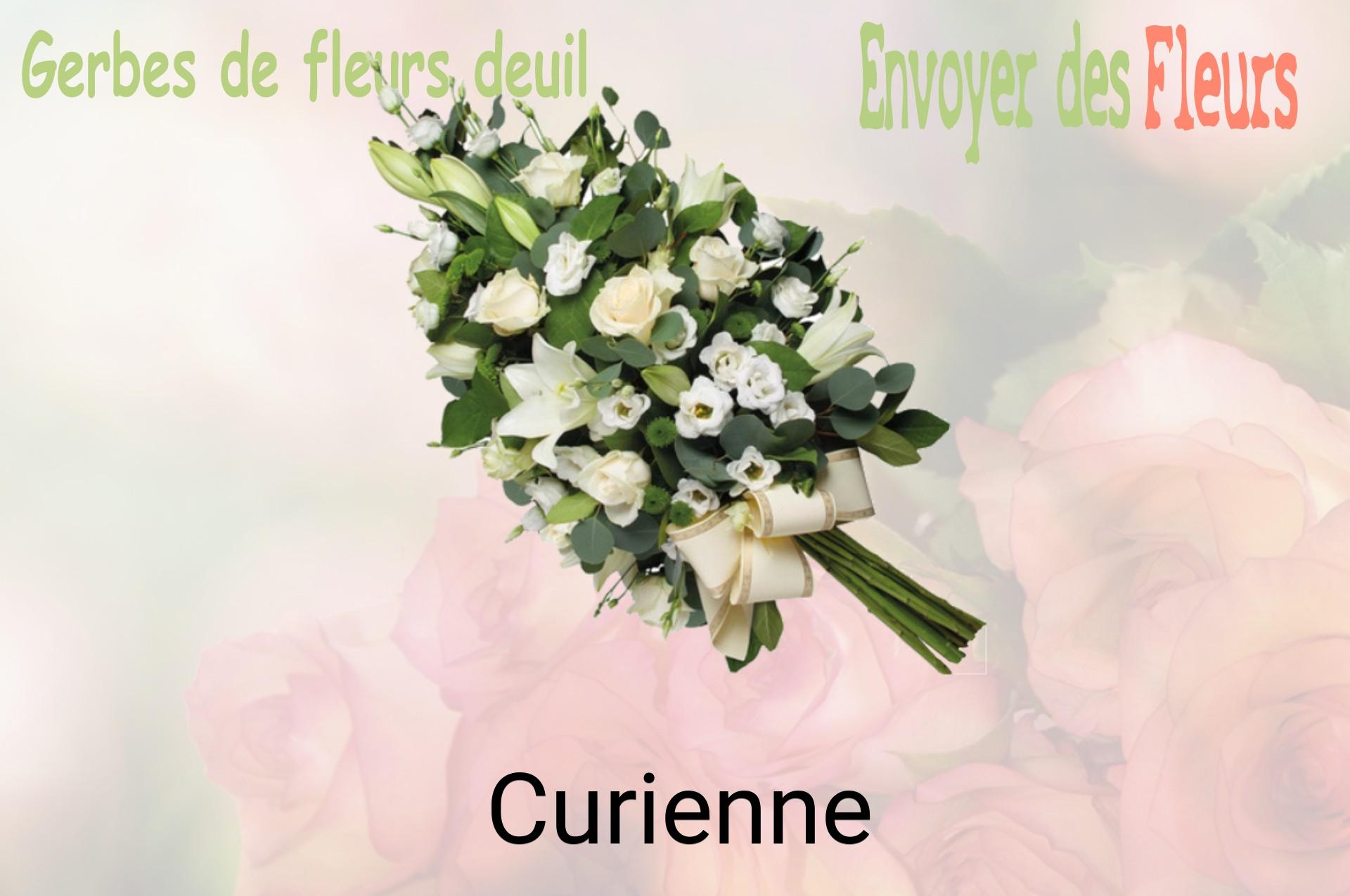 Gerbe de fleurs de deuil livrée à Curienne